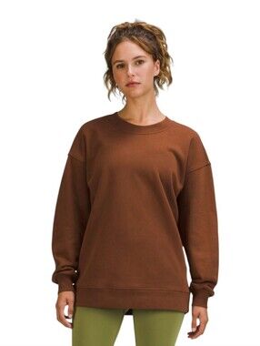 Lululemon Perfectly Oversized Crewneck Sweater Roasted Brown Women's 10/12